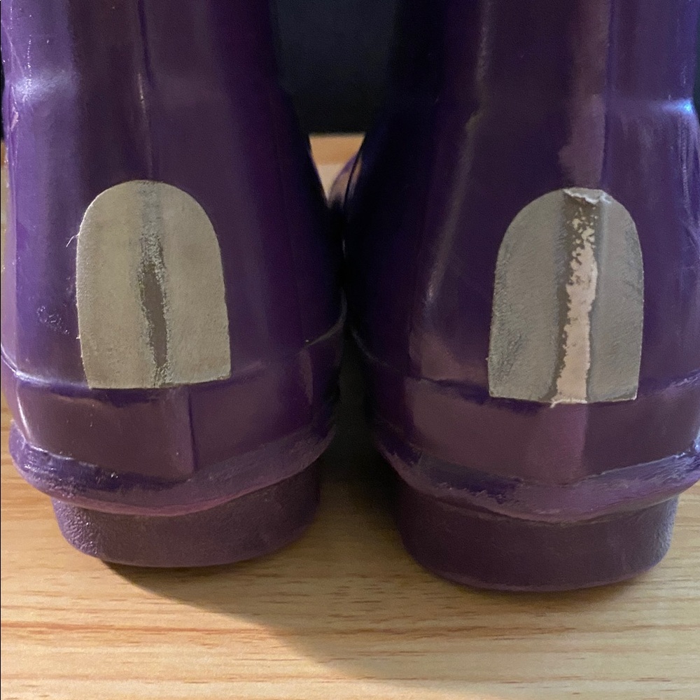 HUNTER Tall Rainboots Youth Glossy Purple with Cuff Socks and Bag Size 7 / 38 - Picture 12 of 13